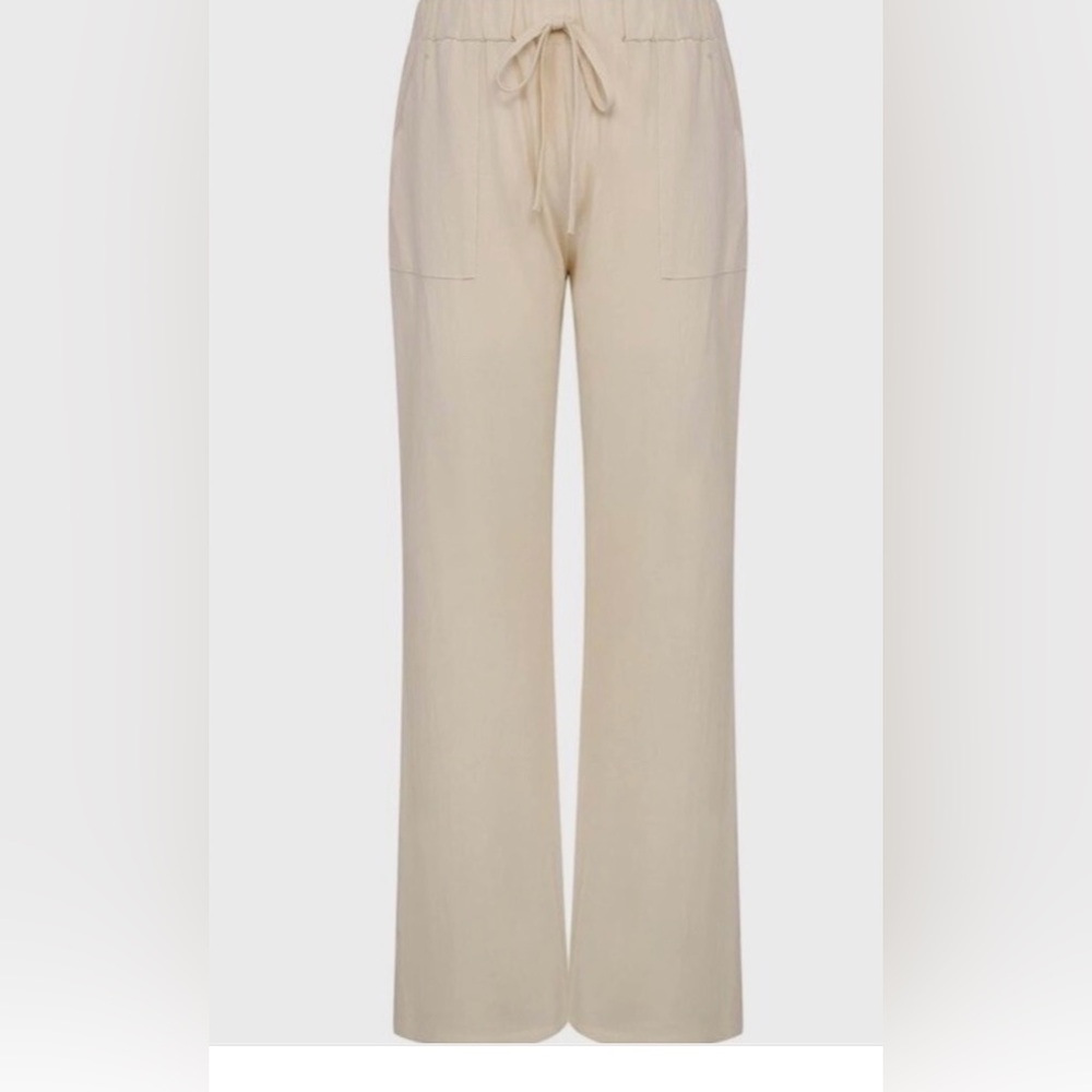 Chartou Collection  Women's Cream Wide Leg Pants